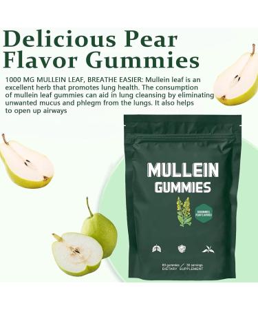 Mullein Gummies Mullein Gummies for Lungs Mullein Leaf Extract Mullein Leaf Herb Extract Lung Health and Sinus Relief (60pcs/1bag) - Buy Online on GoSupps.com