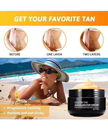 Tanning Accelerator Cream 100g Premium Sunbed Tanning Accelerator Cream Self Tanner Oil Intensive Luxe Gel Long-Lasting Rapid Tanning Cream With Sun Tanning Glasses And Applicator Tools - Buy Online on GoSupps.com