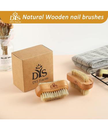Wooden Nail Brush for Men, Women & Kids - Natural Bristle Fingernail & Toenail Scrubber for Manicure Pedicure - Non-Slip Two-Sided Hand & Foot Nail Cleaner - Buy Online on GoSupps.com