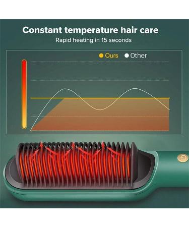 Hair Straightener Brush & Curler - Adjustable Heat Electric Hot Comb in Black | Shop Internationally - Buy Online on GoSupps.com