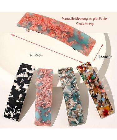 Rectangular Acetate Hair Clips - French Style Hair Accessories for Thin & Thick Hair (Set of 4) - Shop Internationally - Buy Online on GoSupps.com