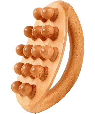 Wood Therapy Massage Tools - 14 Pearl Wood Roller for Lymphatic Drainage & Cellulite Reduction | Body Shaping Gua Sha Device - Buy Online on GoSupps.com