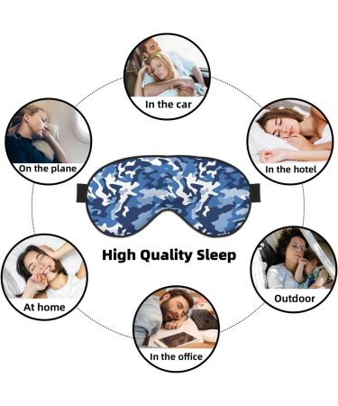 Blue Camo Sleep Mask Eye Cover for Better Sleep | Reusable Soft Blackout Eye Masks for Travel & Camping | Perfect Gift for Men & Women - Buy Online on GoSupps.com