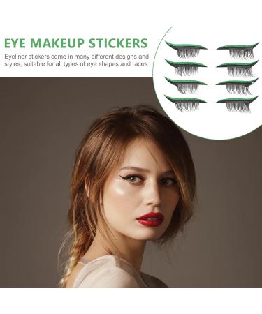 Gogogmee 4 pairs Tool Eyelid Decal Make Face Waterproof Up Eye Self-adhesive Reusable Girls Natural Women 4x1.5cm Green - Buy Online on GoSupps.com