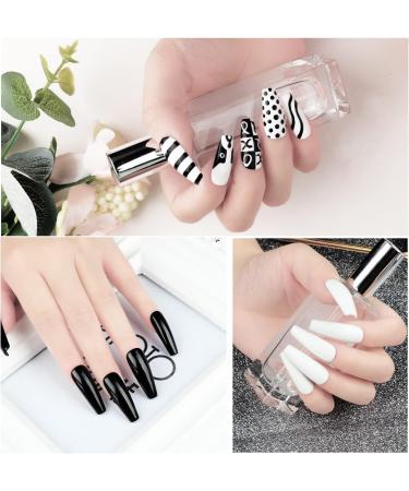 Noirwhite Black White Gel Nail Polish 2Pcs 15ml Gel Polish Set Soak Off UV LED Nail Gel Polish Long Lasting Nail Art Starter Manicure Salon DIY at Home Design Decorations Nail Art Design 2in1Gel 2 Colors - Buy Online on GoSupps.com