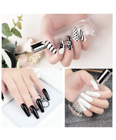 Black & White Gel Nail Polish Set - 2 x 15ml UV LED Soak Off for Long Lasting Nail Art | Perfect for Home Manicure & Salon DIY - Buy Online on GoSupps.com