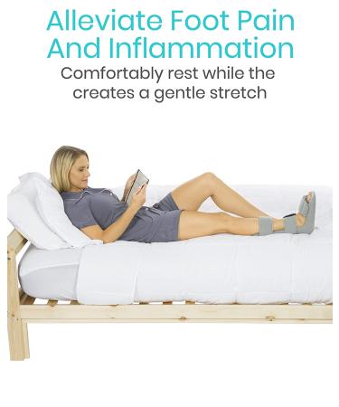 Vive Plantar Fasciitis Night Splint + Spike Ball - Leg Brace Support for Orthopedic Sleeping - Large Size 8.5-11 Men, 10-12 Women - Gray - Pack of 1 - Buy Online on GoSupps.com