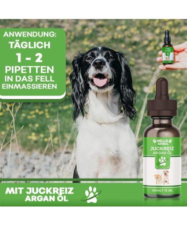 HelloAnimal Itch Argan Oil for Dogs & Cats | Skin Relief for Irritations Lice & Fleas - Immediate Help - Buy Online on GoSupps.com