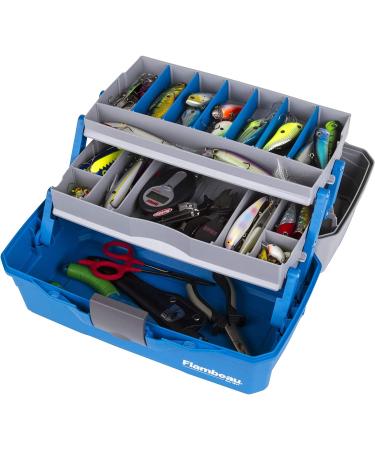 Flambeau Outdoors Classic Tray Tackle Box - Portable 2-Tray Organizer in Blue/Gray - Buy Online on GoSupps.com