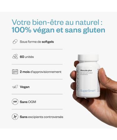Macula Plus - Compl ment alimentaire pour la Vision - Soutien de la Macula - Sant Oculaire - Fatigue Oculaire - Lut ine et Z axanthine 60 softgels SuperSmart - Buy Online on GoSupps.com