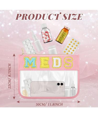 Kigeli Chenille Letter Bag Clear Zipper Pouch - Multi Purpose Medicine & Makeup Pouch 11.8 x 8.7 Inch - Buy Online on GoSupps.com