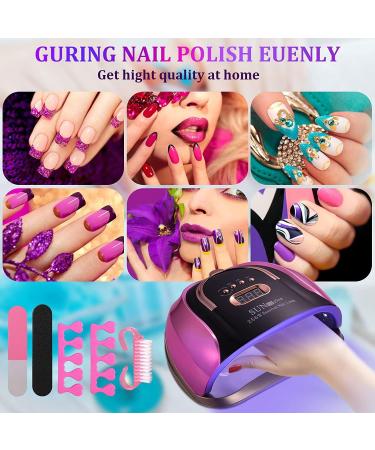 Voolcaoo UV Nail Lamp for Gel Nails - 256W High Power LED 4 Timer Settings Automatic Sensor | Professional Manicure Tool - Buy Online on GoSupps.com