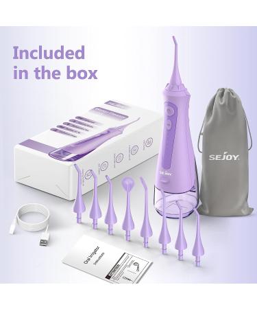 Sejoy Water Flosser - Rechargeable Cordless Teeth Cleaning Tool with 5 Modes, 8 Jet Tips - IPX7 Waterproof, Portable & Travel-Friendly (Purple) - Buy Online on GoSupps.com
