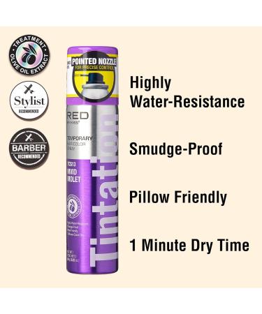 KISS Temporary Hair Color Spray - One Day Instant Fast-Drying Washable Hair Dye for Halloween Party DIY Cosplay Hair Styling (Vivid Violet) - Buy Online on GoSupps.com