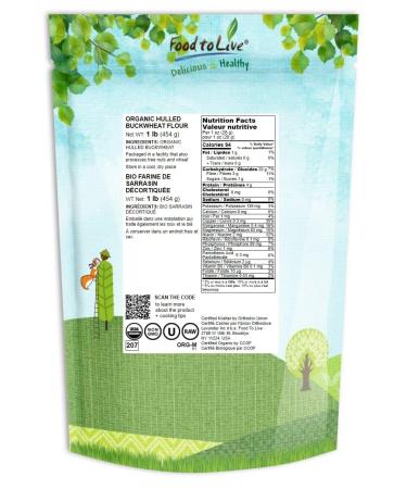 Organic Hulled Buckwheat Flour 1lb | Non-GMO & Kosher | Gluten-Free Wheat Flour Substitute for Pancakes & Noodles - Buy Online on GoSupps.com