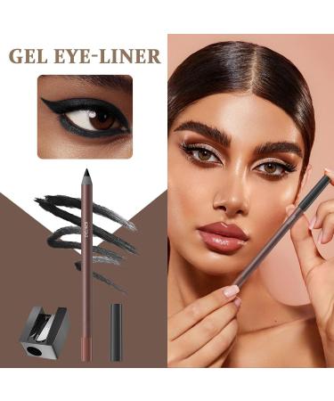 Eye Pencil Gel Eye Pencil with Sharpener | Long-Lasting Liner Water-Resistant Anti-Smear Cosmetics Women Girls - Buy Online on GoSupps.com