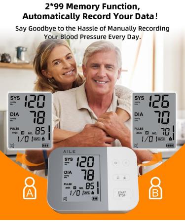 Buy AILE 111 Blood Pressure Monitor - Accurate Home BP Machine with Voice Broadcast & Large Cuff (8.7-16.5) - Reliable Upper Arm Monitor for International Shipping - Buy Online on GoSupps.com