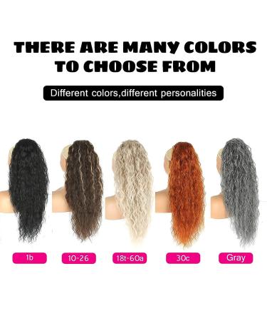 Jolelyne Gray Wavy Drawstring Ponytail Extension - Long Curly Synthetic Hair Clip In for Black Women - 28inch Grey Ponytail Extensions - Buy Online on GoSupps.com