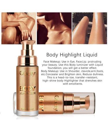 Rose Gold Glitter Body Shimmer Liquid Highlighter for Face & Body - Women's Cosmetics - Buy Online on GoSupps.com