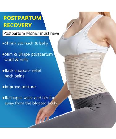 Postpartum Belly Band for C-section Recovery | Medium Beige Abdominal Binder - Buy Online on GoSupps.com