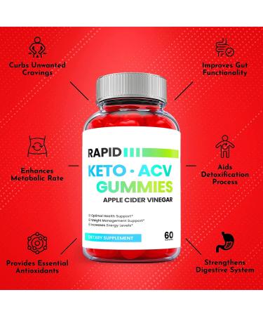 Rapid Keto Gummies with Apple Cider Vinegar - Vegan Non GMO Keto Supplement (60 Gummies) - Buy Online on GoSupps.com