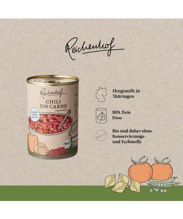 Reichenhof Chili sin Carne - Pack of 6 Organic Stews (6x 400g) | Buy Internationally - Buy Online on GoSupps.com