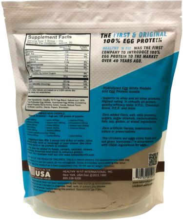 Healthy N Fit 100% Egg Protein - Heavenly Chocolate (2lb) | Ultra Pure Egg White Protein Isolate with Natural Peptides - Buy Online on GoSupps.com