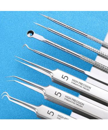 8 Piece Professional Blackhead Extractor Tool Kit with Stainless Steel Blackhead Remover for Blackhead Remover for Blackhead Removal and Pimples - Buy Online on GoSupps.com