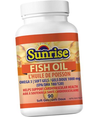 Sunrise Apothecary - FISH OIL Daily Supplement Rich in Omega 3 Fatty Acids Total Wellness Support for Men and Women 1000 mg per Soft Gel Capsule 90 Omega 3 Fish Oil Capsules per Bottle - Buy Online on GoSupps.com