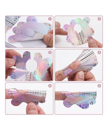 100pcs Acrylic Nail Forms Stiletto Extension Self-Adhesive Paper Sticker Molds for Poly Gel & Acrylic Powder - Sculpting Guide Included - Buy Online on GoSupps.com