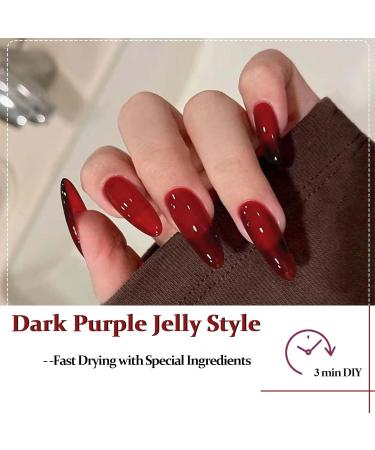 Red Nail Polish - Jelly Brown Red Nail Polish - Dark Red Air Dry Breathable Jelly Style Nail Varnish - Vegan Base Natural Nail Polish Long Lasting Air Dry No Need UV Nail Art - Buy Online on GoSupps.com