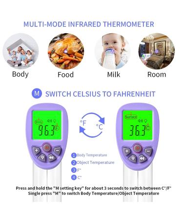 Digital Thermometer for Adults and Kids - Non Contact Infrared Forehead Thermometer with Fever Alarm - 2 in 1 Mode - Silent Operation (White) - Buy Online on GoSupps.com