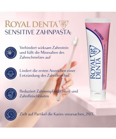 Royal Denta Sensitive Fluoride-Free Remineralizing Toothpaste with Q10 Coenzyme - 130g | Best for Sensitive Teeth & Healthy Smiles - Buy Online on GoSupps.com