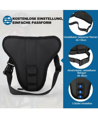 Iseyou Leg Bag for Men - Multifunctional Thigh Pocket for Hiking Camping Climbing Running & Sports - Removable Leg Belts - Black - Buy Online on GoSupps.com