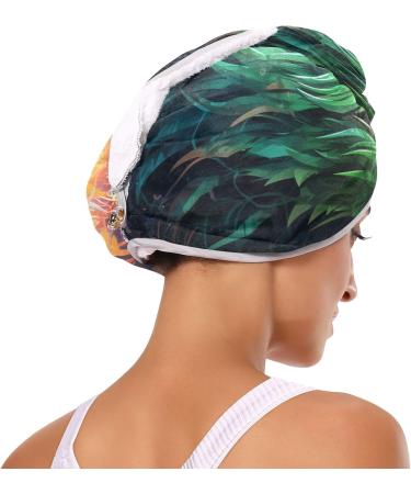 Green Fire Dragon3 Hair Towel 2 Pack | Super Absorbent Quick Dry Hair Turbans for Women & Girls - Buy Online on GoSupps.com