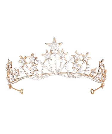 Vofler Star Headband & Golden Tiara - Crystal Hair Jewelry for Women & Girls | Perfect for Weddings Birthdays Halloween & Costume Parties - Buy Online on GoSupps.com