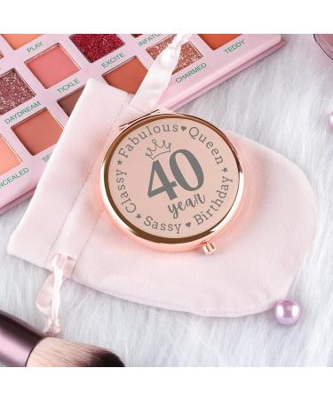 40th Birthday Gifts for Women - Rose Gold Crown Lover Travel Mirror | Sassy & Classy Unique Gift for 40 and Fabulous Queen Birthday Celebration - Buy Online on GoSupps.com