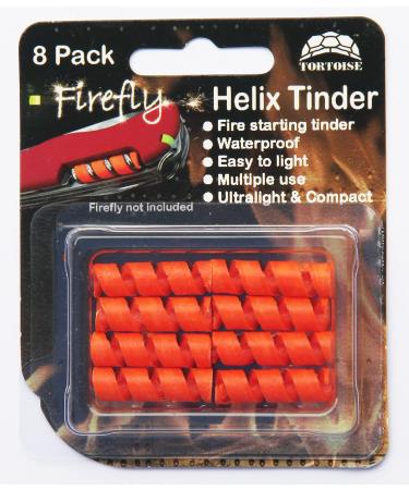 Tortoise Gear Helix Tinder for FireAnt and Firefly Fire Starters - Tinder for Victorinox Swiss Army Knife Corkscrew High Visibility Orange - (8pk)Refill for Firefly