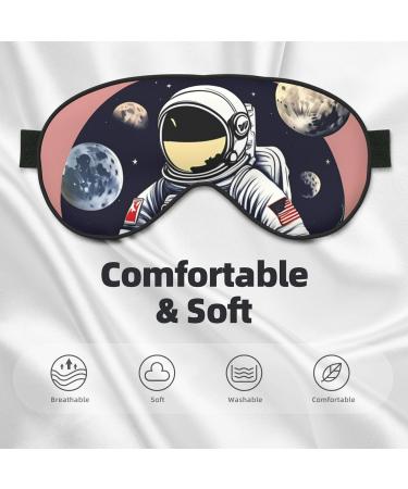 Astronaut On The Moon Sleep Mask | Adjustable Breathable & Fashionable Eye Mask for Comfort - Shop Now - Buy Online on GoSupps.com