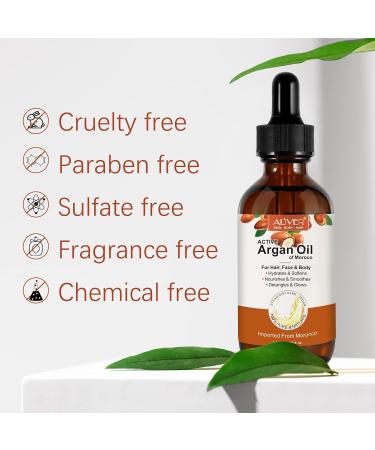 Organic Argan Oil 100% Organic & Pure Argan Oil for Hair Face &Body 60ml with Eyebrow&Eyeliner Brushes Rich in Vitamin E for Skin Hair & Nails |Damaged Hair | Nourishes And Moisturises Dry Hair - Buy Online on GoSupps.com