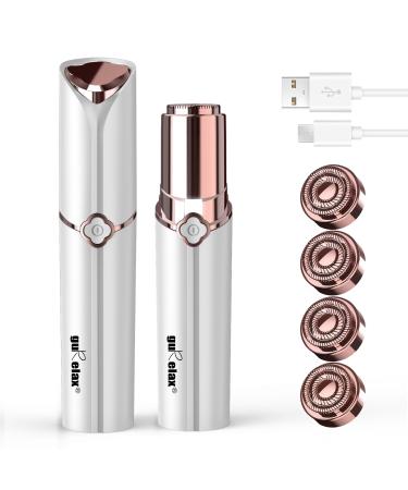 Gurelax Face hair remover for women (2023) rechargeable 4x replacement heads included in the scope of delivery facial razor women pain -free women's razor face for cheeks chin arm white (4 x replacement heads included) - Buy Online on GoSupps.com