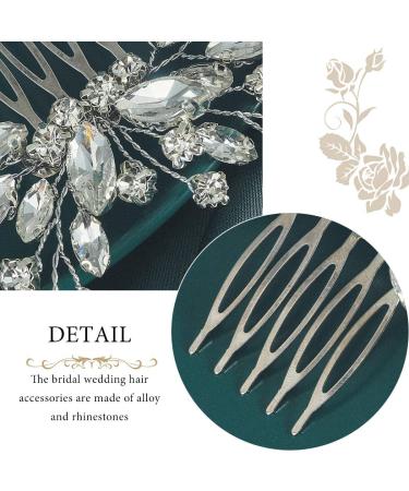Catery Crystal Bride Hair Comb Rhinestones - Wedding Hair Piece for Women and Girls (Silver) - Buy Online on GoSupps.com