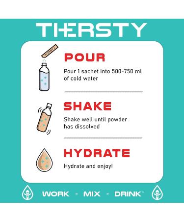 Thersty Electrolyte Powder ZERO Sugar Electrolyte Packets Designed for Rapid Hydration. All Natural Ingredients and Trusted by the World s most Demanding Industries 10 Servings - Blue Raspberry - Buy Online on GoSupps.com