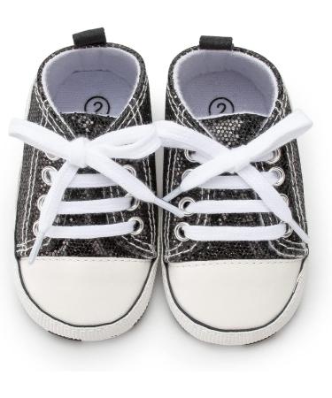 BAIELey High Top Sequin Baby Sneakers | Soft Sole Newborn First Walkers Shoe 0-6 Months - Buy Online on GoSupps.com