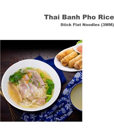 Thai Banh Pho Rice Stick Flat Noodles 3MM - 454g | Authentic Asian Cuisine - Buy Online on GoSupps.com