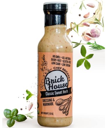 CLASSIC SWEET HERB Vinaigrette Salad Dressing - Low Sodium Salad Dressing & Healthy Marinade. Low Carb, Dairy Free, Keto Dressing by Brick House Vinaigrettes (12 oz). 12 Ounce (Pack of 1)