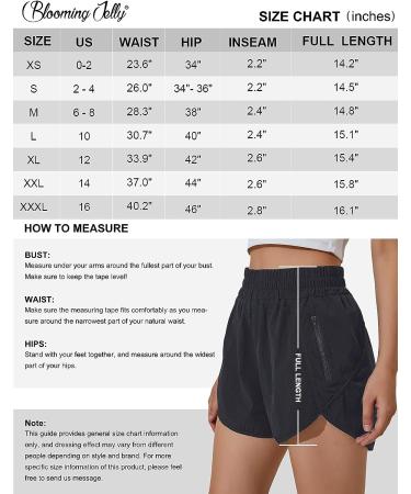 Blooming Jelly Women's High Waisted Running Shorts - Quick Dry Athletic Workout Pants with Zipper Pocket, Medium Black - Buy Online on GoSupps.com