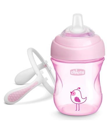 Chicco Soft Silicone Spout Sippy Cup 7oz Pink - Spill-Free Transition Cup for Babies 4m+ | Buy Online - Buy Online on GoSupps.com