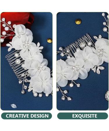 SKISUNO Flower Side Hair Comb Hair Jewels for Women Headwear for Women Rhinestone Hair Comb Bridal Headdress Wedding Hair Comb Wedding Headpiece Tiara Rhinestones Accessories Girl Bride - Buy Online on GoSupps.com