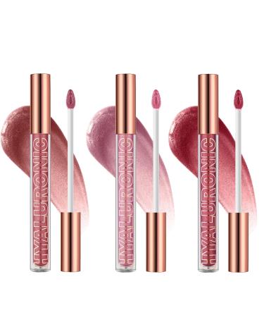 Ensemble de Huile L vres Hydratants et Longue Dur e 3pcs Hydrating Lip Glow Oil Rouge L vres Liquide Brillant et Teint Non Collante Lip Plumper Gloss Nourrissant pour Soins des